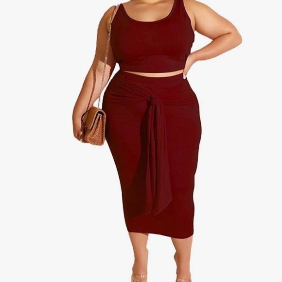 Two Piece Midi Skirt Set